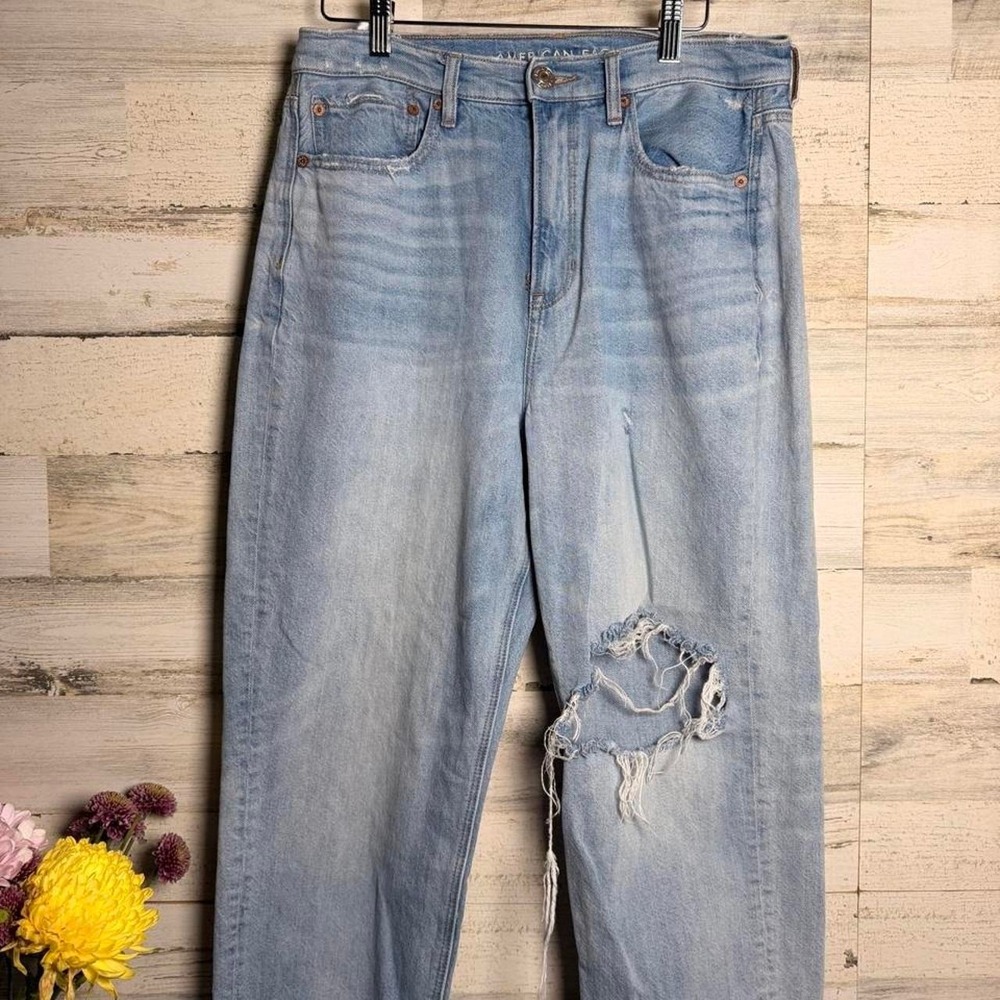 American Eagle 90's Boyfriend Jeans Relaxed Baggy Fit Womens 10 Extra Short 10XS